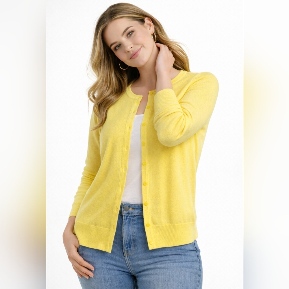 H&M 100% Cotton Cardigan Lightweight Spring Sweater Button Front Size M